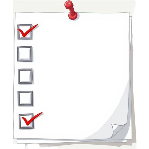 biała kartka z checklistą