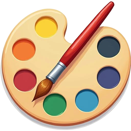 paleta kolorów na której leży pędzel